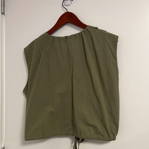 NWT Little Moutain parachute crop top in olive green, size Large. - Picture 7 of 10